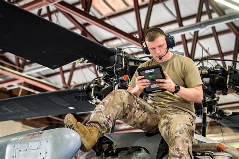 Air Force airplane mechanic obtaining certification